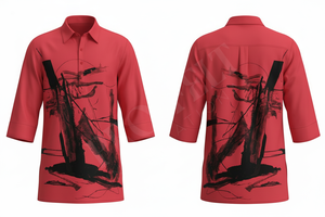 Chemise longue surdimensionnée à imprimé graphique abstrait personnalisé, tendance et décontractée - Product Image 6
