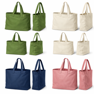 Bolsas de Compras de Lona de Algodón Reciclado con Asa Mediana, Personalizables con Logotipo a Color, Bolsas de Mano para Supermercado - Product Image 1