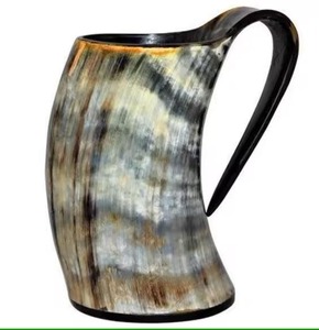 Jarra de Cerveza Vikinga Rústica Hecha a Mano, Taza Medieval de Cuerno Natural de Búfalo, Regalo para Bar - Product Image 5