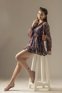 Factory Quality Blue Abstract Printed Flared Mini <b>Dress</b> for Party Wear Stylish Club Outfit Available at Manufacturer Price - Product Image 6