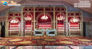 Encantadores paneles láser para la decoración de la función de la boda Decoración de la boda árabe Paneles láser dorados Maravillosa decoración de fondo de la boda - Product Image 3