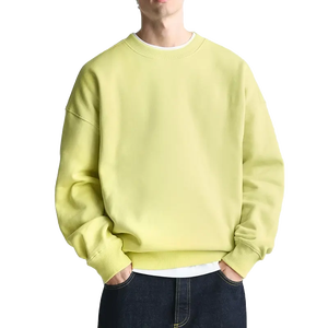 Sweat-shirt uni à col rond en coton mélangé à manches longues pour homme, personnalisable avec logo, vente en gros, directement de l'usine - Product Image 1