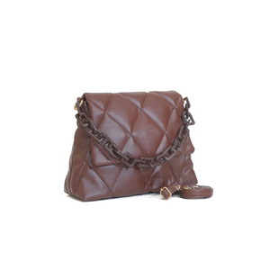 Stylish Women's Handbag with Quilted Diamond Design Durable Genuine Leather Chain Decoration Large Capacity for All Essentials - Product Image 2