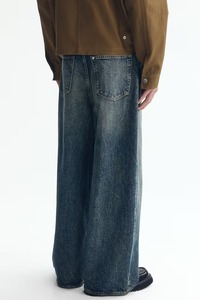 Jean en denim robuste en coton uni pour le travail – Coupe décontractée et écologique à jambe large, idéal pour le bureau et le quotidien – Collection Printemps - Product Image 2