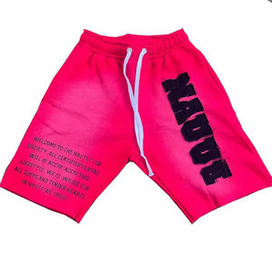 Custom Distressed Acid Wash Heavyweight Cotton Worsted Breathable <b>Quick</b> <b>Dry</b> Drawstring Closure Streetwear <b>Men</b> Raw Edge <b>Shorts</b> - Product Image 4