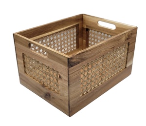 Cesta de almacenamiento de madera Rectangular de fábrica, cajas de pino natural y bambú para almacenamiento, bolsas de regalo para pasteles de vino, Año Nuevo, Navidad - Product Image 2