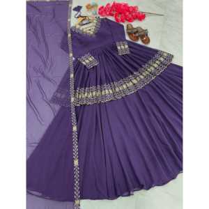 Hermosa Top de Fiesta para Mujer con Conjunto Lehenga & Dupatta Elegante y Elegante - Product Image 1