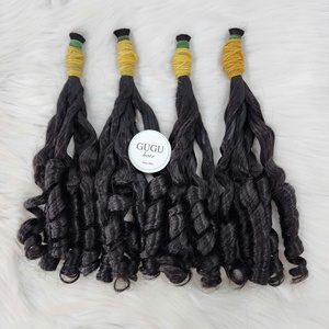 Cabello Humano Virgen Vietnamita Negro a Granel GUGU HAIR, 100% Grado 12A, 100 Gramos, 18 Pulgadas, Cabello Rizado con Volumen para Todos los Colores - Product Image 1