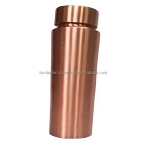 Botella de cobre con acabado blanco y pulido, hecha a mano en India, con beneficios para la salud, botella de cobre metálica para beber agua. - Product Image 3