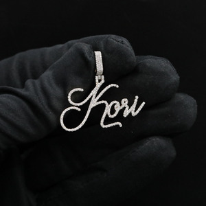 Kori Name Pendant <b>Charm</b> <b>Silver</b> Plated Zinc Alloy Diamond Rhinestone Hiphop Style Unisex Gift Jewelry - Product Image 6