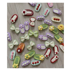 Beginner Crochet Hair Clip Kit Soft Acrylic Yarn Floral <b>Pattern</b> DIY <b>Knitting</b> Set Assorted Colors 3-14 Years 99 Gold Data - Product Image 6
