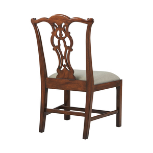 Fauteuil de salle à manger moderne de luxe en bois massif avec revêtement en laine et pieds en bois d'acajou, design contemporain, mobilier pour la maison - Product Image 2