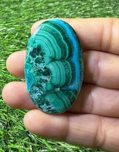 Lot de cabochons en pierre de chrysocolle malachite naturelle - Pierres précieuses en gros, lot de pierres précieuses en vrac et bijoux - Product Image 3