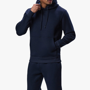 Ensemble de survêtement bleu marine à capuche pour homme, en molleton, décontracté, pantalon de jogging, manches longues, couleur unie, respirant, coupe classique, pour l'automne - Product Image 2