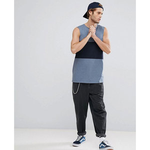 Débardeur de musculation pour homme, sans manches, pour entraînement, bodybuilding, fitness, color block, logo personnalisé, plusieurs couleurs et tailles. - Product Image 4