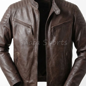 New Fashion Genuine <b>Sheepskin</b> Leather <b>Jacket</b> Men and Winter Outdoor Overcoat with Canvas Biker Style <b>Jackets</b> - Product Image 2