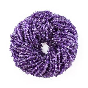 Améthyste violette naturelle lisse puces non coupées perles de pierres précieuses faites à la main en vrac brin au prix de gros perles d'améthyste fabrication de bijoux - Product Image 2