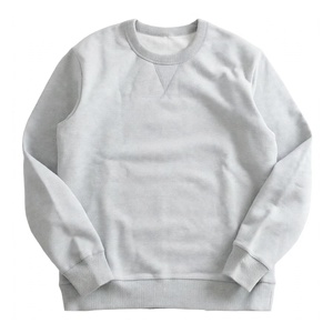 Sweat-shirt à col rond en molleton de coton respirant 360g, uni et gaufré, à manches longues, pour homme, style décontracté, avec logo au dos, idéal pour l'automne - Product Image 1