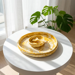 Artizon Studio Plat de service en résine de luxe moderne, texture marbre, fait main, durable, poli, irrégulier - Product Image 3