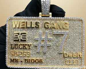 Pendentif carte de crédit ou de débit style Hip Hop, en argent 925, serti de moissanite VVS, pendentif rappeur Iced Out Biling - Product Image 3