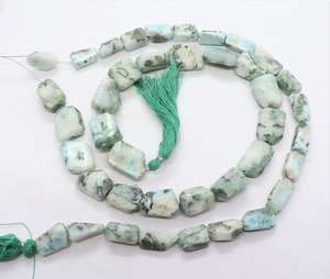 Perles de pierre précieuse Larimar naturelles facettées de forme irrégulière, 12 mm, perles de Larimar lissées, perles de Larimar pour la création de bijoux - Product Image 4