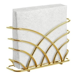 Porta Servilletas Minimalista de Alambre Dorado, Soporte Duradero de Hierro para Papel Tisú, Decoración para el Hogar, Restaurantes y Cafeterías - Product Image 3