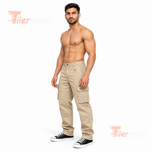 Vente en gros de pantalons de travail empilés pour hommes Fitness Cardio Jogging Pantalon cargo noir Séchage rapide Personnalisé Running Blank Joggers Pantalon de survêtement - Product Image 2