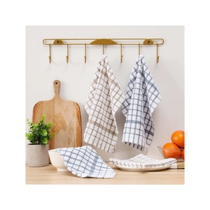 Attractive White Checked Embroidered Digital Golf Cleaning Highly <b>Absorbent</b> 100% Cotton Quick-Dry Home Custom Logo Printing - Product Image 1