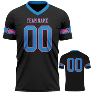 Camiseta de Fútbol Americano Sublimada Personalizada con Cuello en V, Uniforme de Equipo Transpirable de Poliéster, Fabricante OEM ODM al por Mayor - Product Image 1