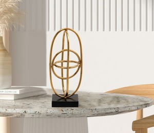 Durable Gold Metal Sculpture Figurine <b>Decorative</b> Showpiece Home Living Room Office <b>Table</b> <b>Decor</b> Interior Accent - Product Image 6