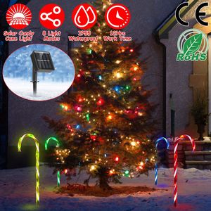 Luz Decorativa Solar Impermeable IP55 con Forma de Bastón de Caramelo Navideño - Product Image 1