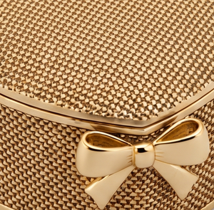 Wholesale Gold Finish <b>Heart</b> <b>Shaped</b> Metal Date And Dry Fruit Storage Box Decorative Gift Container With Bow - Product Image 5