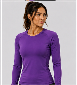 Haut de sous-blouse à manches longues pour femme, froncé, coupe ajustée, en mélange de coton, pour uniforme médical, infirmière, hôpital, OEM - Product Image 2