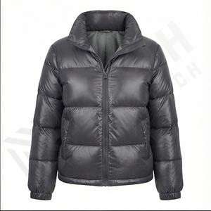 Veste d'hiver pour femme Manteau matelassé à col haut personnalisé à manches longues Veste matelassée épaisse à fermeture éclair pour femme, Veste d'hiver Mode masculine - Product Image 2