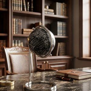 Globo Terráqueo de Escritorio Ejecutivo con Mapa del Mundo Detallado |   Soporte de Hierro y Esfera de Plástico |   Globo Terráqueo Educativo para Escritorio de Oficina y Decoración del Hogar - Product Image 4