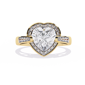 Anillo de Oro Sólido de 10k, 14k y 18k con Diamante en Forma de Corazón Clásico de 1.5 Ct de Aries Jewel para Mujer, para Regalo, Compromiso, Aniversario, Boda - Product Image 1