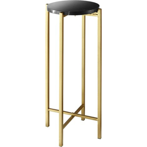 Modern Round <b>Side</b> <b>Table</b> with Black Tempered Glass Top and <b>Gold</b> Metal Frame Minimalist Living Room Furniture Decorative <b>Table</b> - Product Image 4