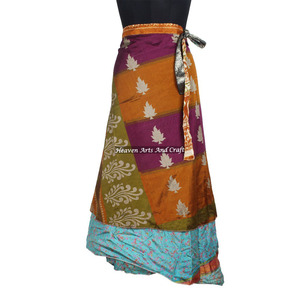100 Formas de Usar el Pañuelo Mágico de Seda Vintage de la India de 38 Pulgadas, Pañuelo Largo de Seda Vintage para Mujer, Falda Envolvente de 2 Capas Reversible - Product Image 2