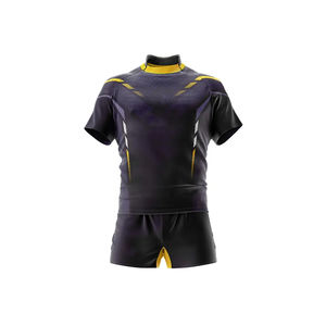 Ensemble short et maillot de rugby professionnel pour hommes, respirant, imprimé par transfert thermique, 100 % polyester, taille élastique - Product Image 1