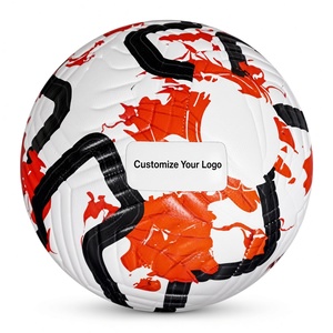 Ballon de football taille 5 avec logo personnalisé, design blanc, rouge et noir, durable pour l'entraînement et les matchs - Product Image 5