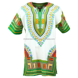 Camisas de verano Colorido África Ropa étnica Dashiki Kaftan Conjuntos de hombres Fabuloso Dashiki Camisas Mayorista - Product Image 1