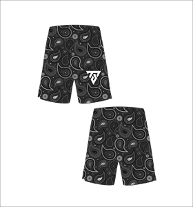 Shorts de bain pour homme à motif paisley, impression par sublimation, séchage rapide, taille élastique, vêtements de bain décontractés - Product Image 1