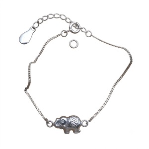 925 Sterling Silver <b>Elephant</b> Charm Bracelet Handmade Link Chain Bracelet Classic Fashion Jewelry <b>Gift</b> for Women Wholesale - Product Image 1