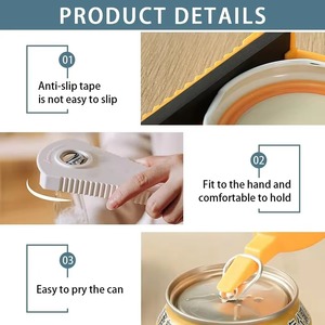 Yellow Plastic <b>Jar</b> and Bottle Opener Multifunctional Can Opener Anti Slip Manual Kitchen Gadget Custom Logo - Product Image 6