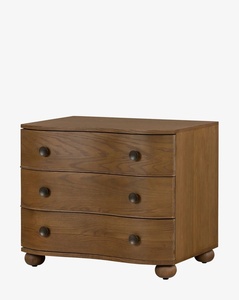 Angel High Quality Contemporary <b>Antique</b> Solid Teak Wood Nightstand Dark Brown with 3 Drawers for Apartment Bedroom Use - Product Image 1