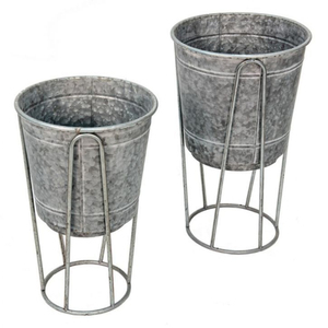 Support de plante en métal galvanisé avec porte-pot en fer haut pour plantes, idéal pour l'intérieur, l'extérieur, le jardin, le balcon, la décoration du salon - Product Image 6