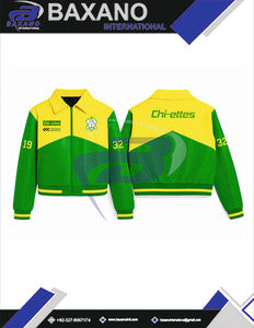 Chaqueta de Carreras Chi Eta Phi Sorority con Cierre de Cremallera, Chaqueta de Carreras Personalizada con Patrón de Llamas de Algodón de Alta Calidad - Product Image 4