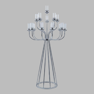 High Quality Large 13 Arm <b>Black</b> Metal Floor <b>Candelabra</b> Hurricane Candle Holder Stand for Hotel Lobby & Restaurant Decor - Product Image 2