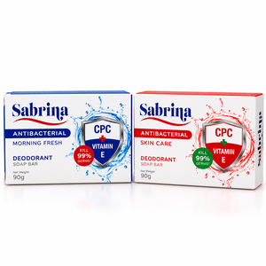 Savon solide antibactérien et déodorant Sabrina 90g avec effet éclaircissant et vitamine E - Product Image 1