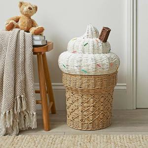 Cesto de Ropa Creativo con Forma de Cono de Helado Hecho de Jacinto de Agua – Cesto de Almacenamiento Natural Hecho a Mano para Habitación Infantil, Proveedor de Vietnam - Product Image 5